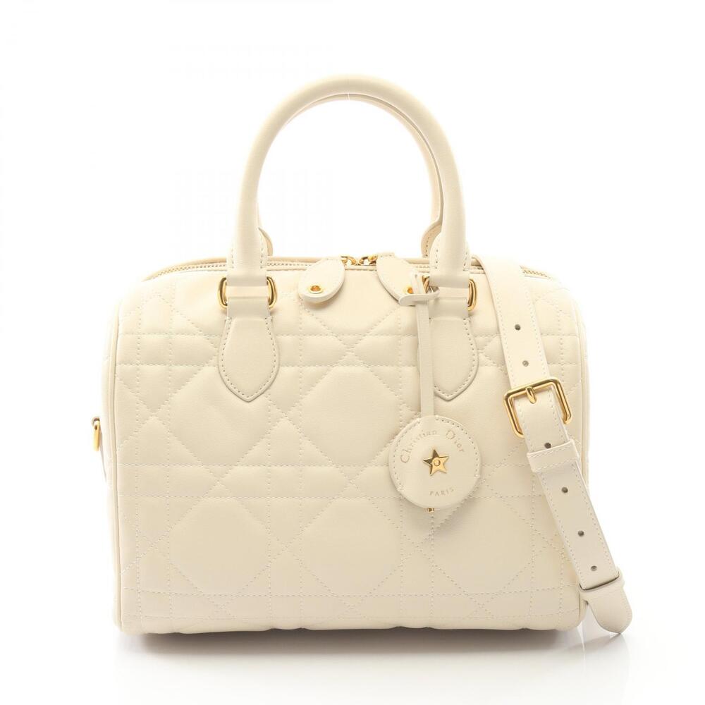 Dior Handbag Leather Cannage Groove White - Picture 2 of 5